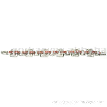 925 sterling silver bracelet with gold sandstone setting